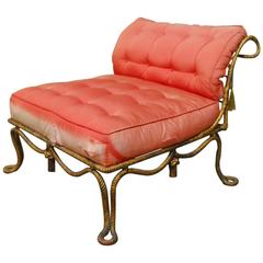 Vintage Napoleon III Gilt Rope-Twist Slipper Chair