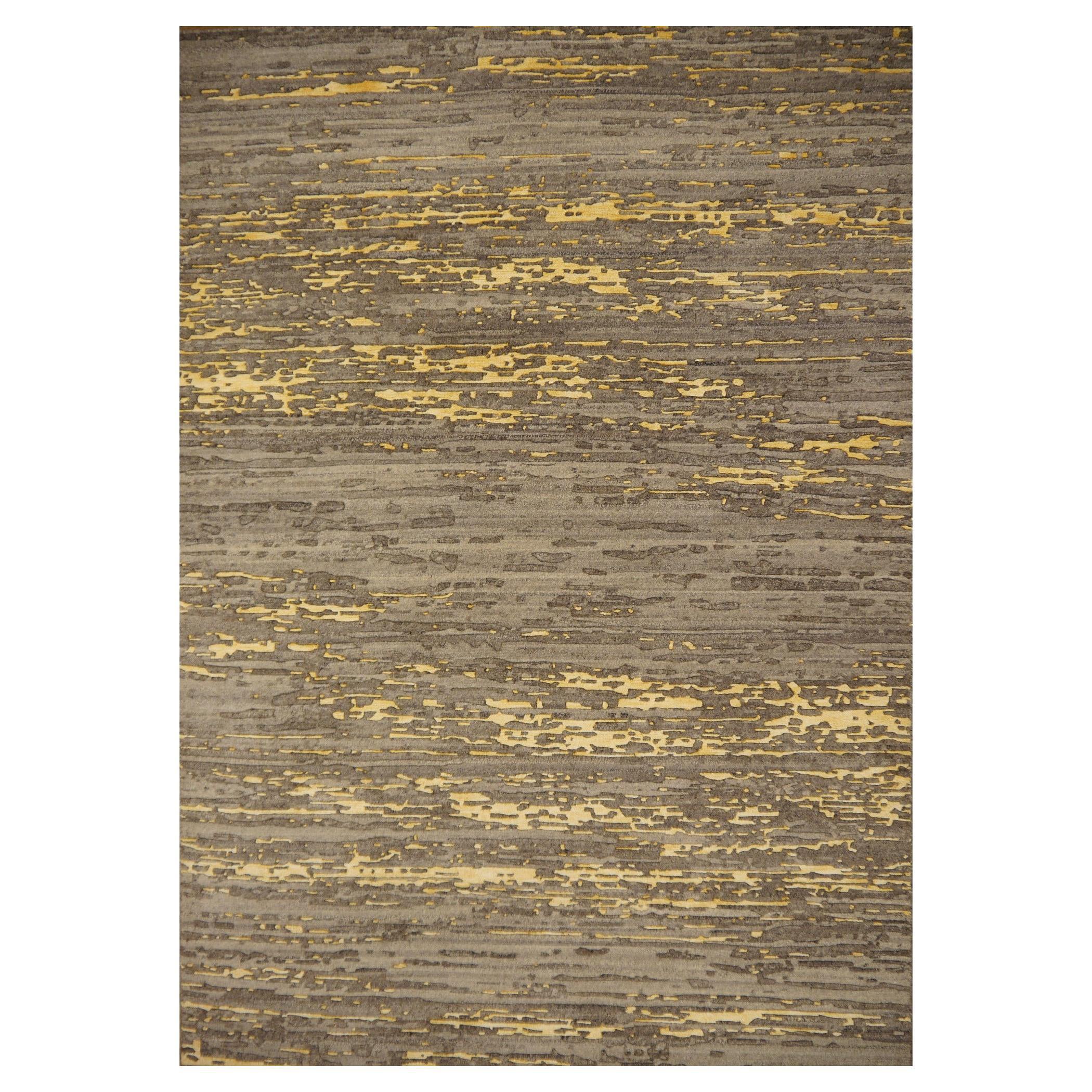 Modern Contemporary Rug Art Grey Wool hand-knotted Djoharian Collection