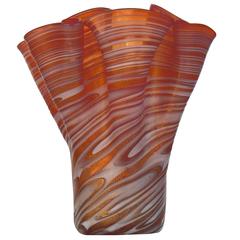 Large Seguso Type Free-Form Murano Italian Glass Vase