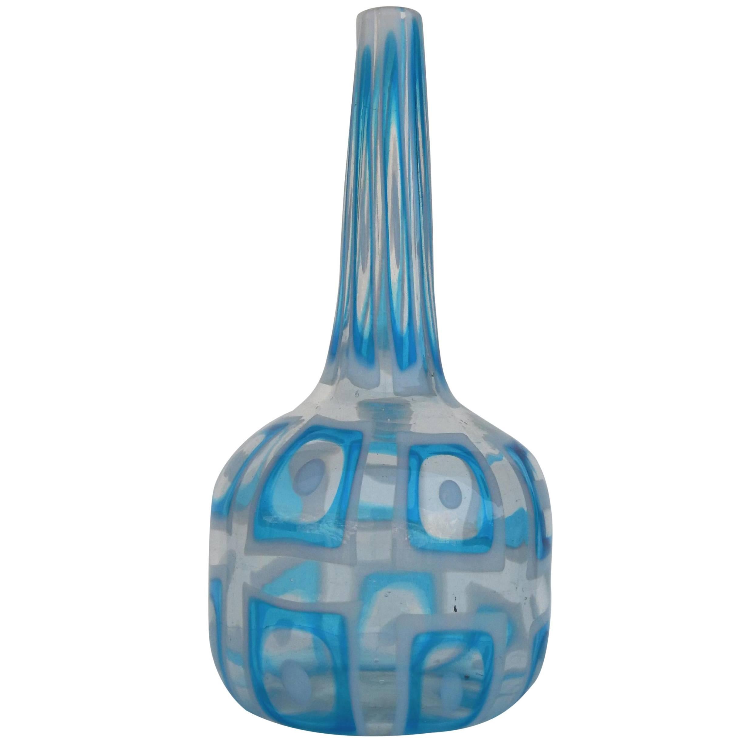Ercole Barovier Dorico Acquamare Glass Vase, 1960