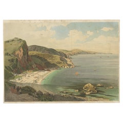 Chromolithograph of Oddicombe Sands (Babbacombe Bay), 19th Century