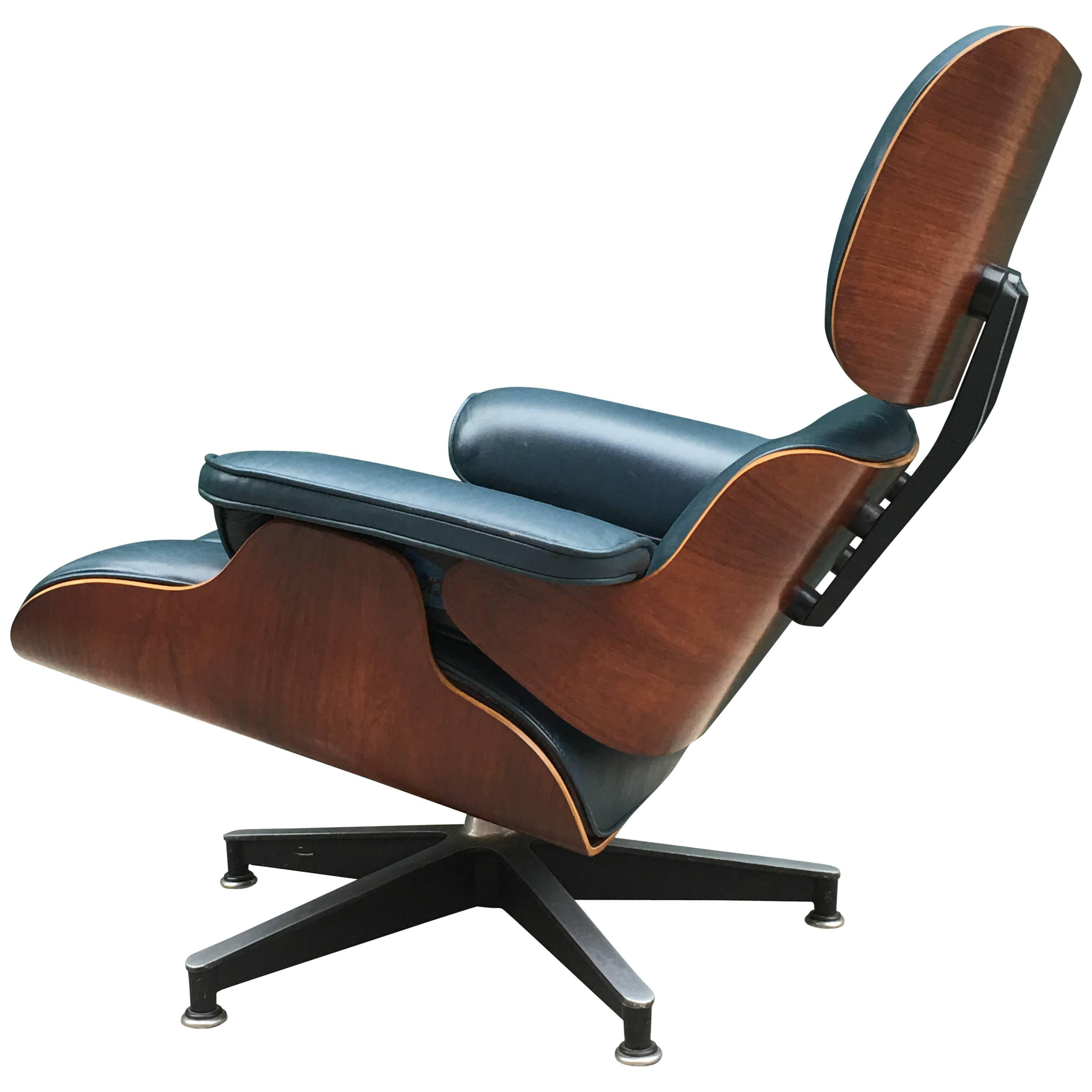 Rare Rosewood and Navy Eames Lounge Chair