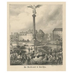 Litografia della Colonna della Pace a Berlino (Belle-Alliance-Platz), 1860 ca.