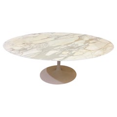 Vintage Eero Saarinen for Knoll 72" Oval Calcutta Marble Tulip Table, c. 1980s