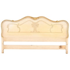 John Widdicomb French Provincial Louis XV Cream Lacquered King Size Headboard