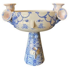 Bjorn Wiinblad Firmato Danimarca Ceramica Candelabro Vaso Scultura Eva V-14