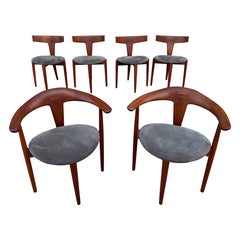 Conjunto de 6 sillas de comedor de teca Moreddi