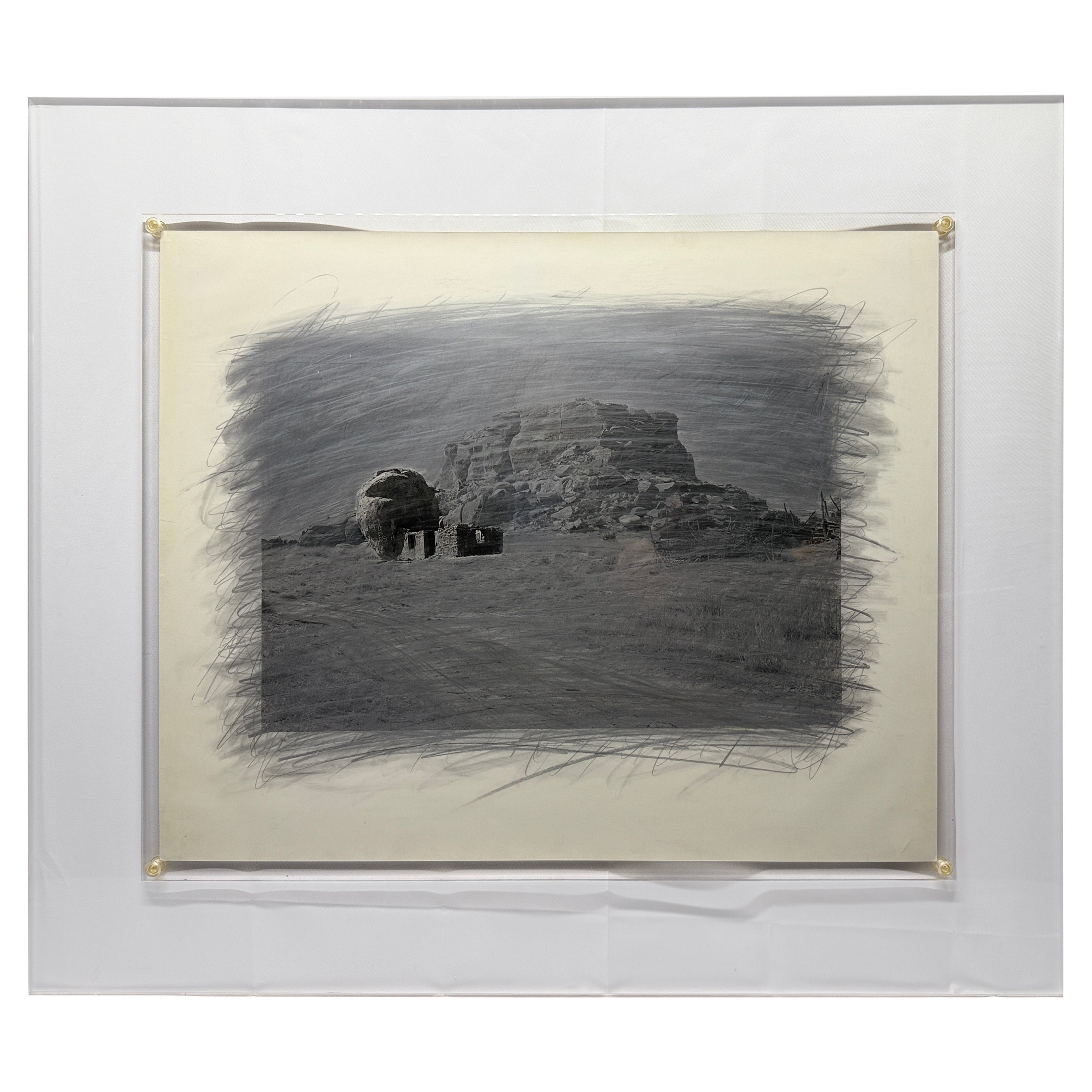 Rick Dingus, Abandoned Rock Shelter Near Acoma Graphite on Photograph, c. 1980