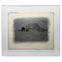 Rick Dingus, Refugio rocoso abandonado cerca de Acoma Grafito sobre fotografía, c. 1980