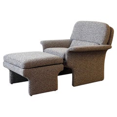 Curved Postmodern Lounge Chair + Ottoman