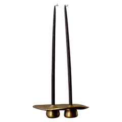 Twin Candle Holder, by Jordan Hufnagel in solid brass
