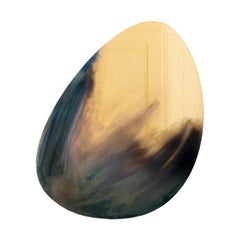 Contemporary Narcissus mirror with textured brass by Arthur Vallin