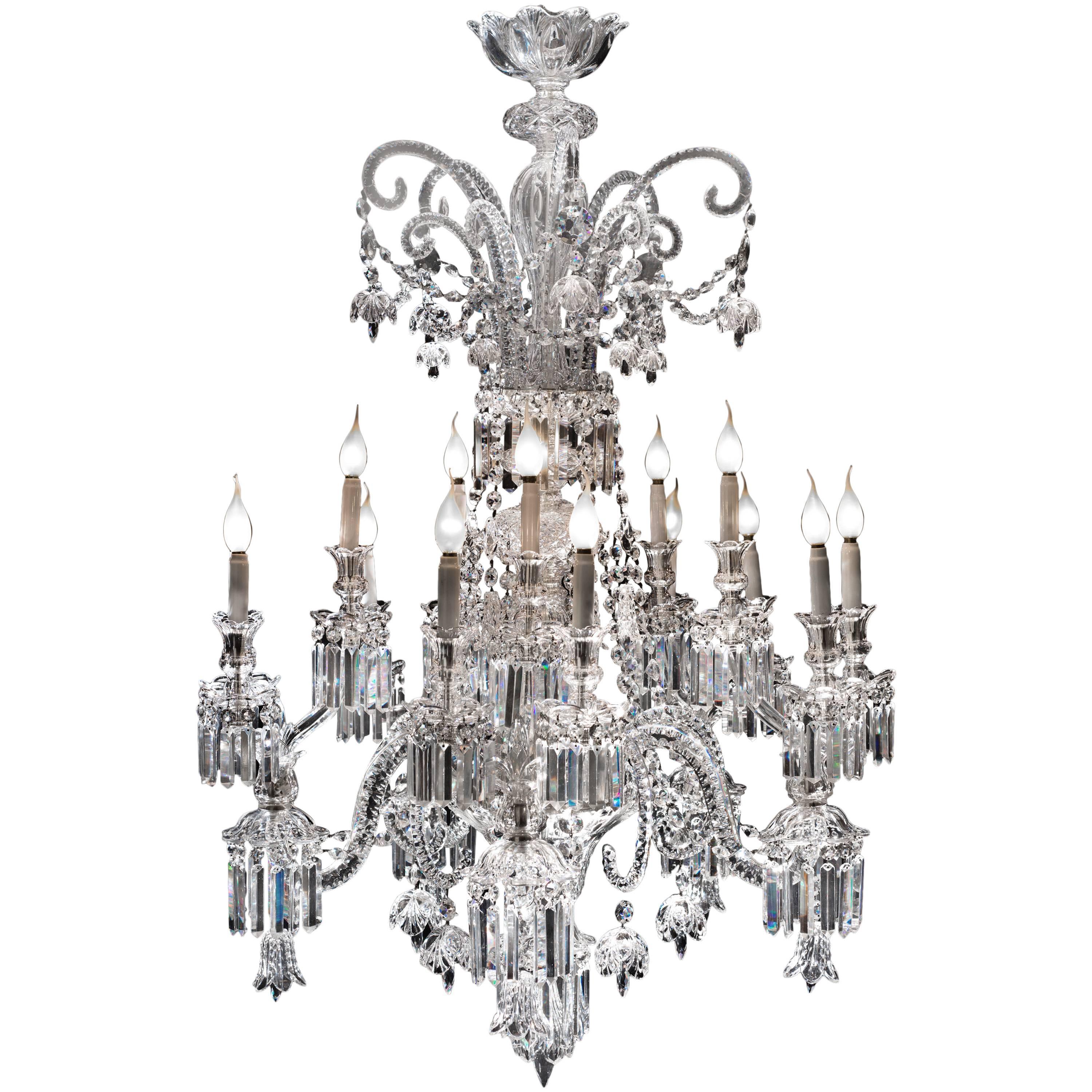 Exceptional Crystal Chandelier of Baccarat, France, 1820s