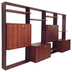 Wall Unit Designed by Alfred Hendrickx Made from Rosewood, 1968