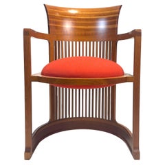 Sei sedie modello "Taliesin Barrel" di Lloyd Wright per CASSINA, Italia anni '80