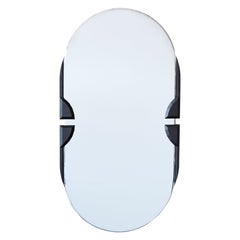 Handcrafted Aluminum & Blackened Oak Mirror by Mary Ratcliffe Studio