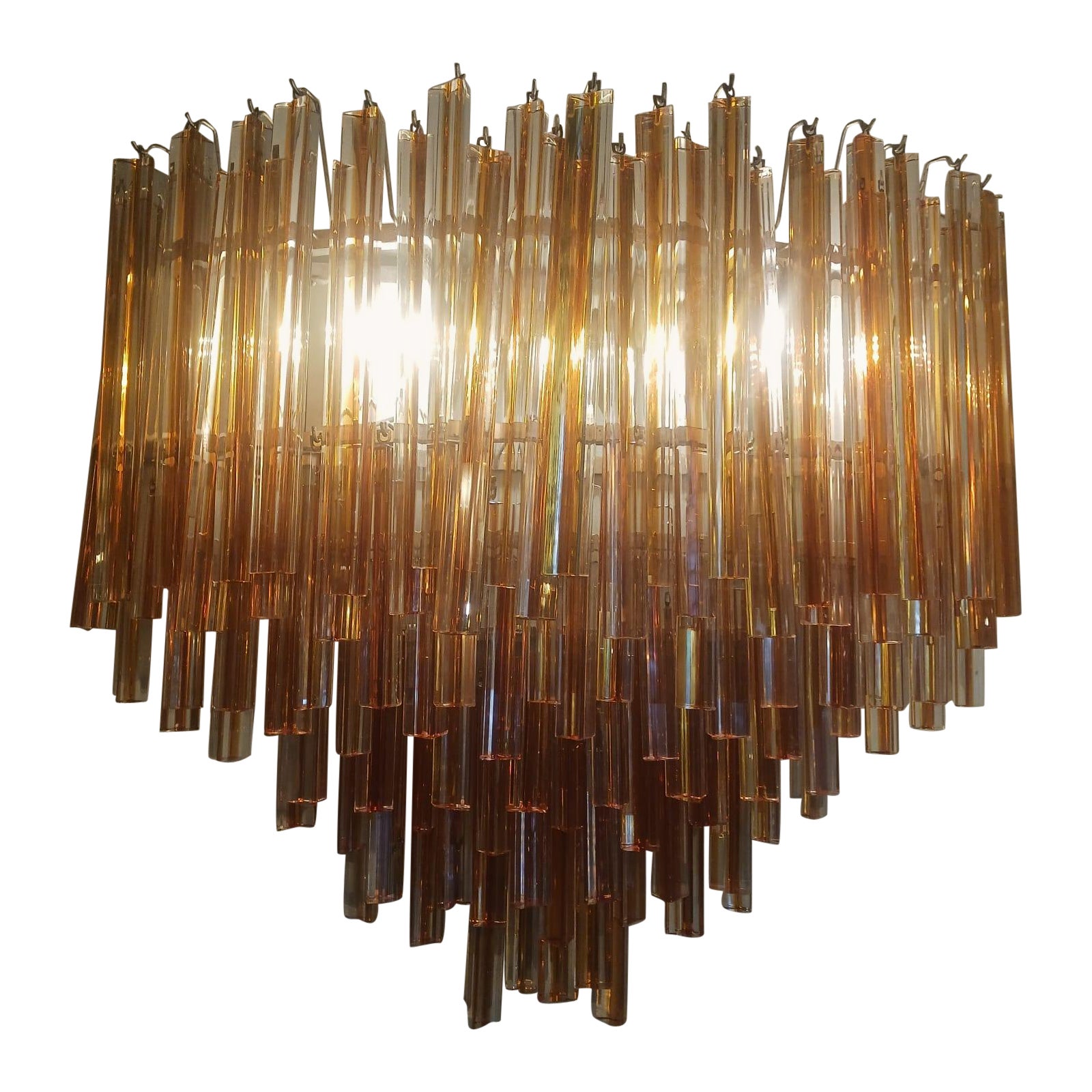 1970s Murano Orange Glass Wall Sconces Two Pieces Available