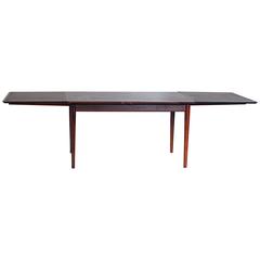 Danish Modern Expandable Rosewood Dining Table, Attributed to Niels Møller