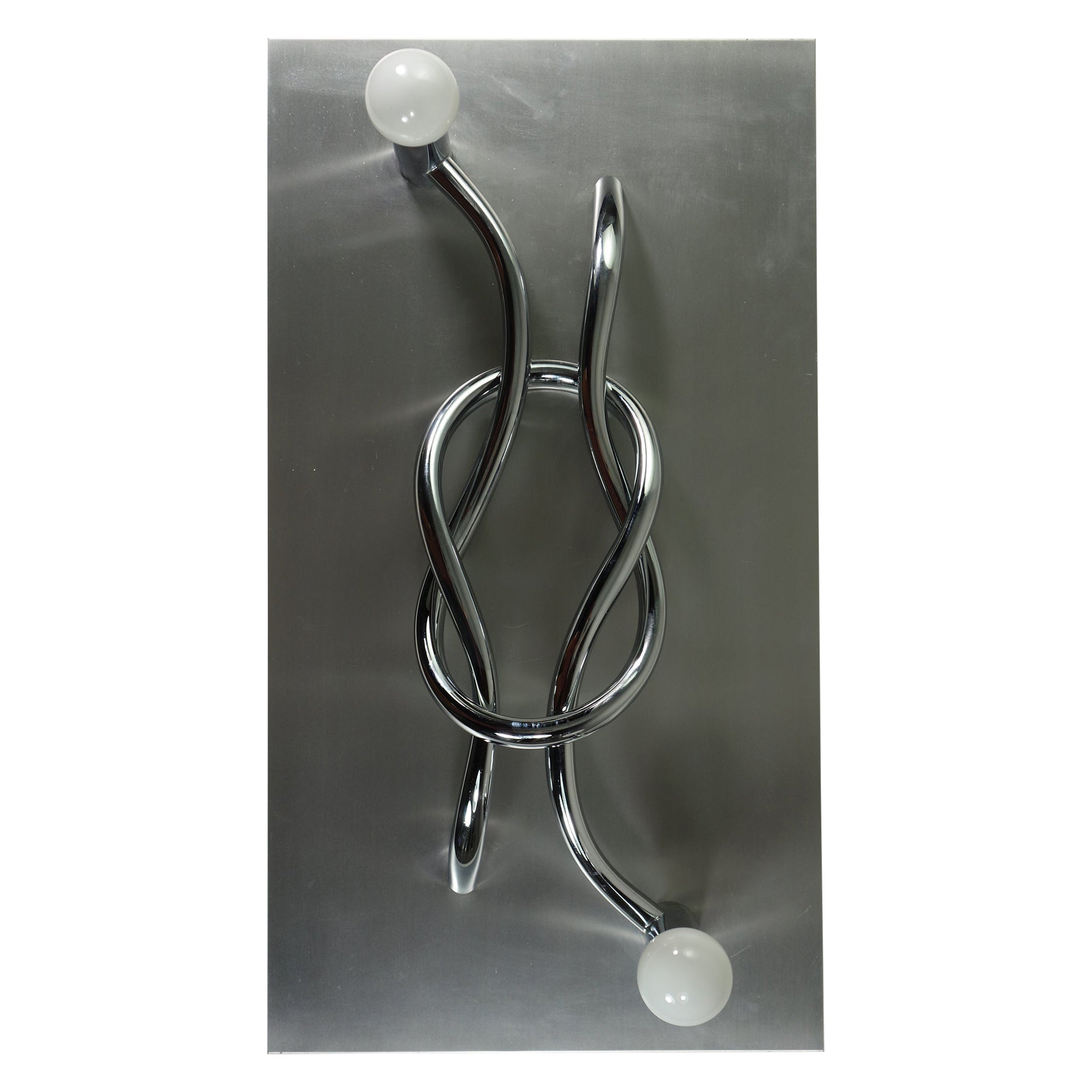 1970 Giacomo Benevelli Missaglia Italian Design Steel Sculpture Wall Lamp