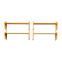 Pair of Sculptural Pine Shelves