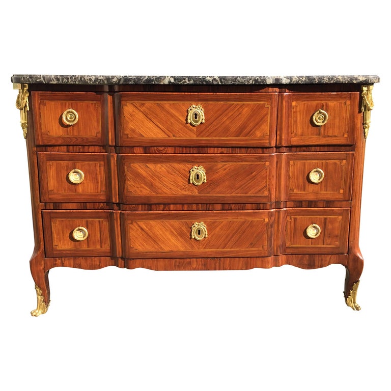 Transitional Marble Top Commode For Sale at 1stDibs