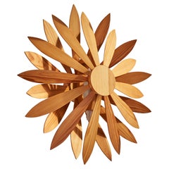 Schwedische Designerin, Wandleuchte, Kiefernholz, Schweden, 1970er Jahre