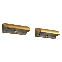 Swedish Designer, Wall Lights, Brass, Metal, Sweden, 1940s