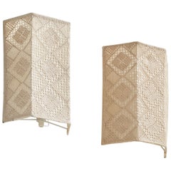 Swedish Designer, Wall Lights, Fabric, Sweden, 1960s