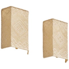 Swedish Designer, Wall Lights, Fabric, Sweden, 1960s