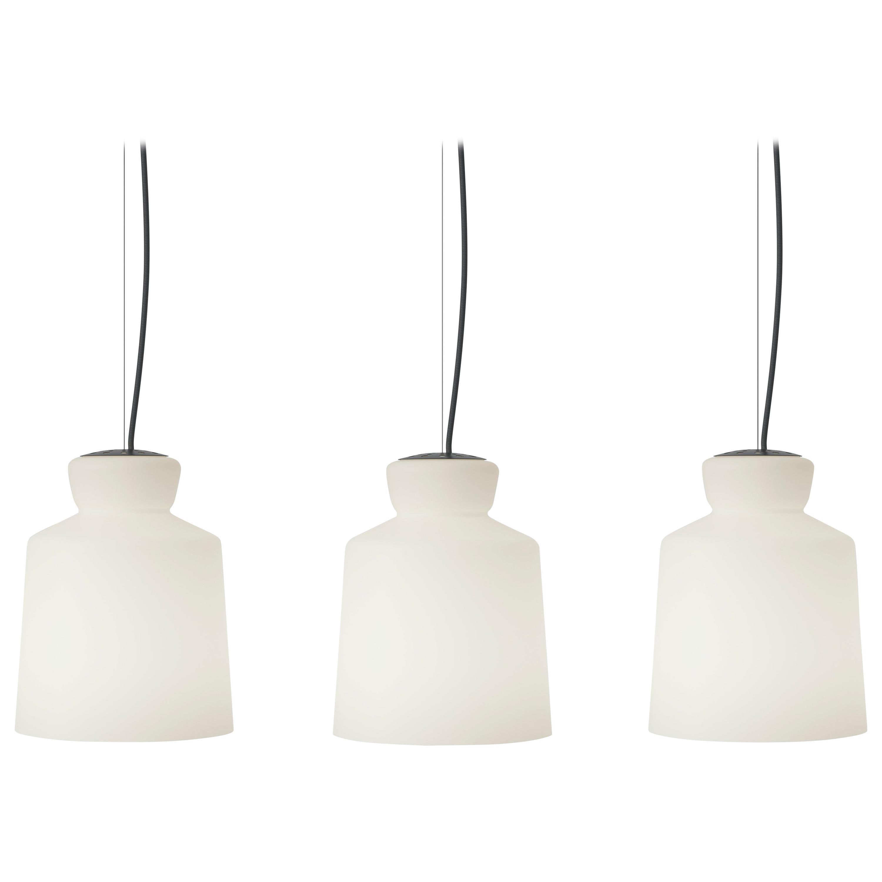 Large Santi-Borachia 'SB Cinquantotto' Opaline Glass Pendant Light for Astep For Sale