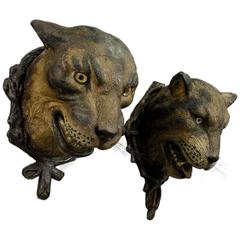 Gorgeous Pair of Leopard Heads, Austria, circa 1890 8