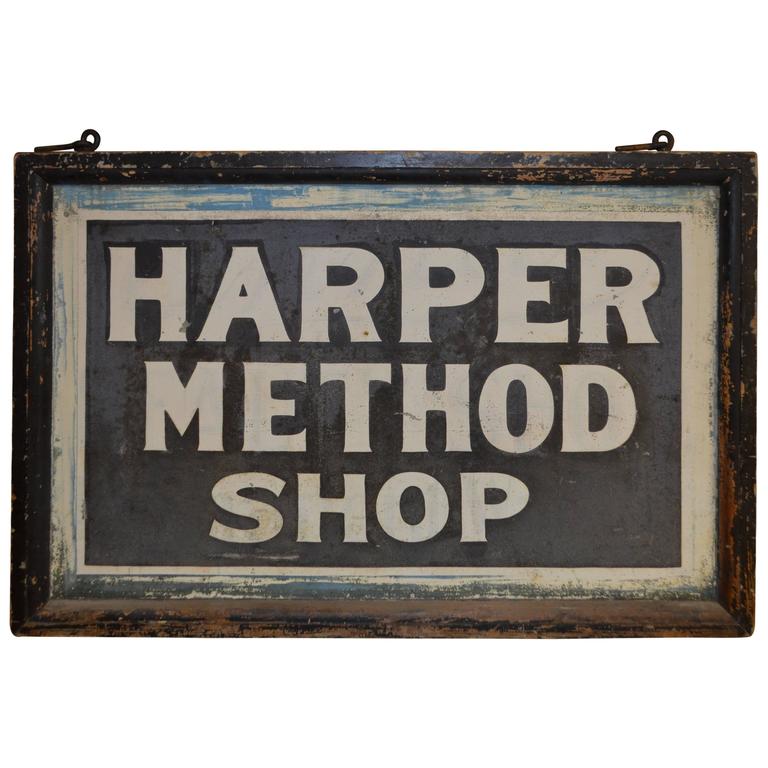 Two-Sided Sign for Shop Created by Martha Matilda Harper, Pioneer of  Franchising at 1stDibs
