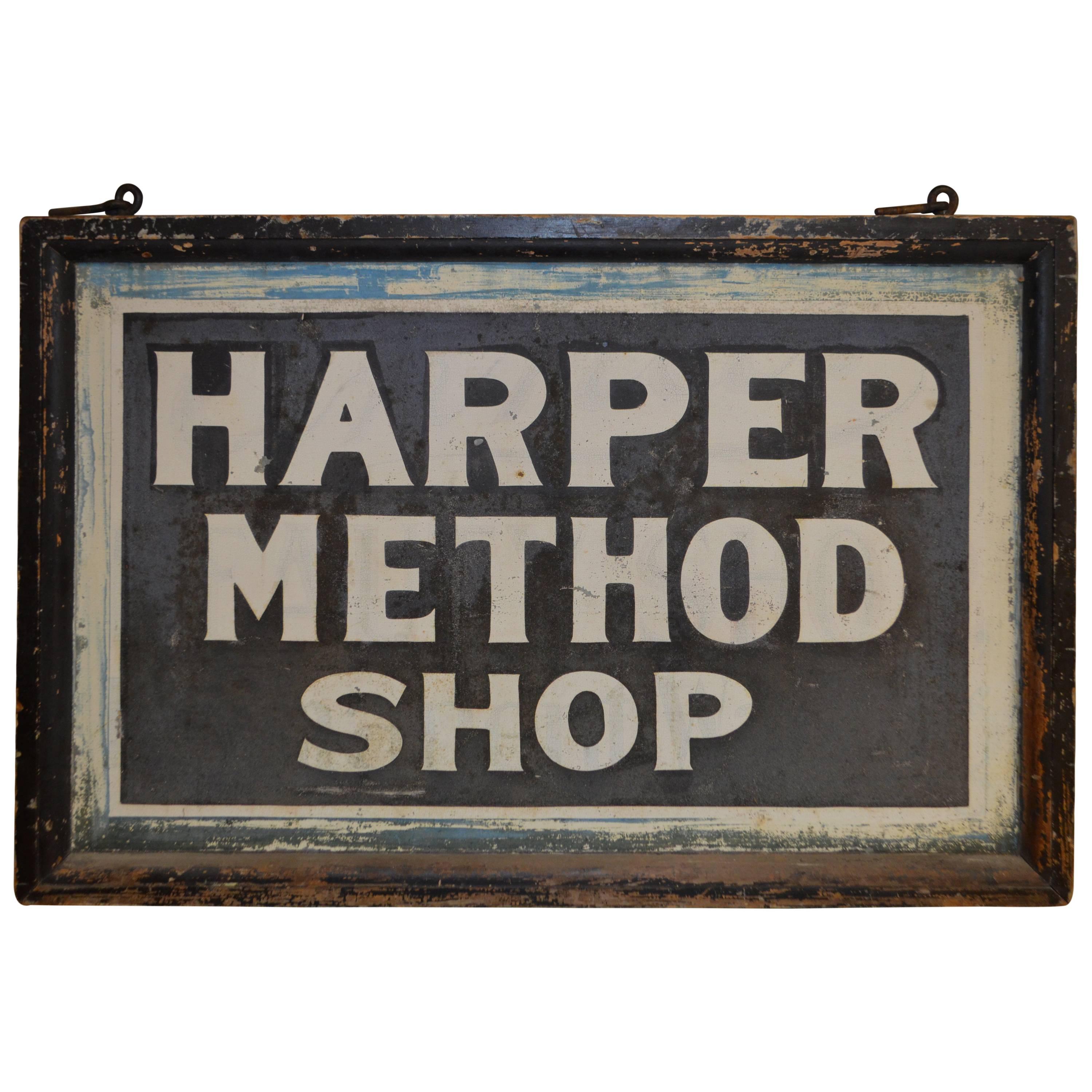 Two-Sided Sign for Shop Created by Martha Matilda Harper, Pioneer of Franchising