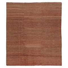 Tamaño de la habitación Alfombra moderna de lana plana hecha a mano en rojo y beige con diseño punteado