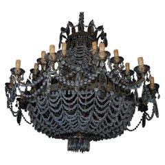 Antique Rare large 1920's beads/crystals chandelier