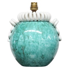 French Art Deco Ceramic Table Lamp by Gustave Asch, circa 1920