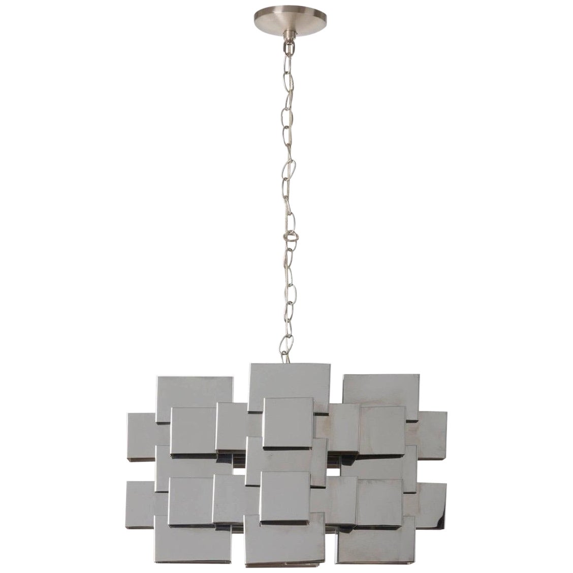Curtis Jere Cubist Chrome Chandelier