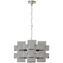 Curtis Jere Cubist Chrome Chandelier