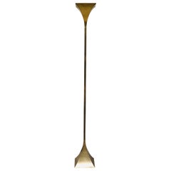 Postmoderne Stehlampe aus Messing mit geriffelter Fackel von Relco, Italien 1980er Jahre