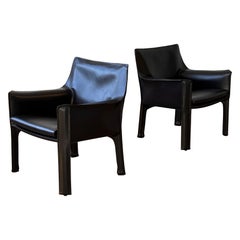 Model 414 Cab Lounge Chairs by Mario Bellini for Cassina