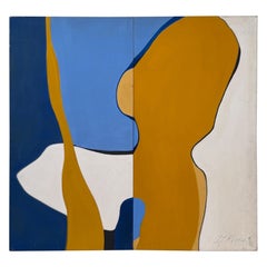 Diptyque abstrait acrylique sur toile de Rosalie Atkins