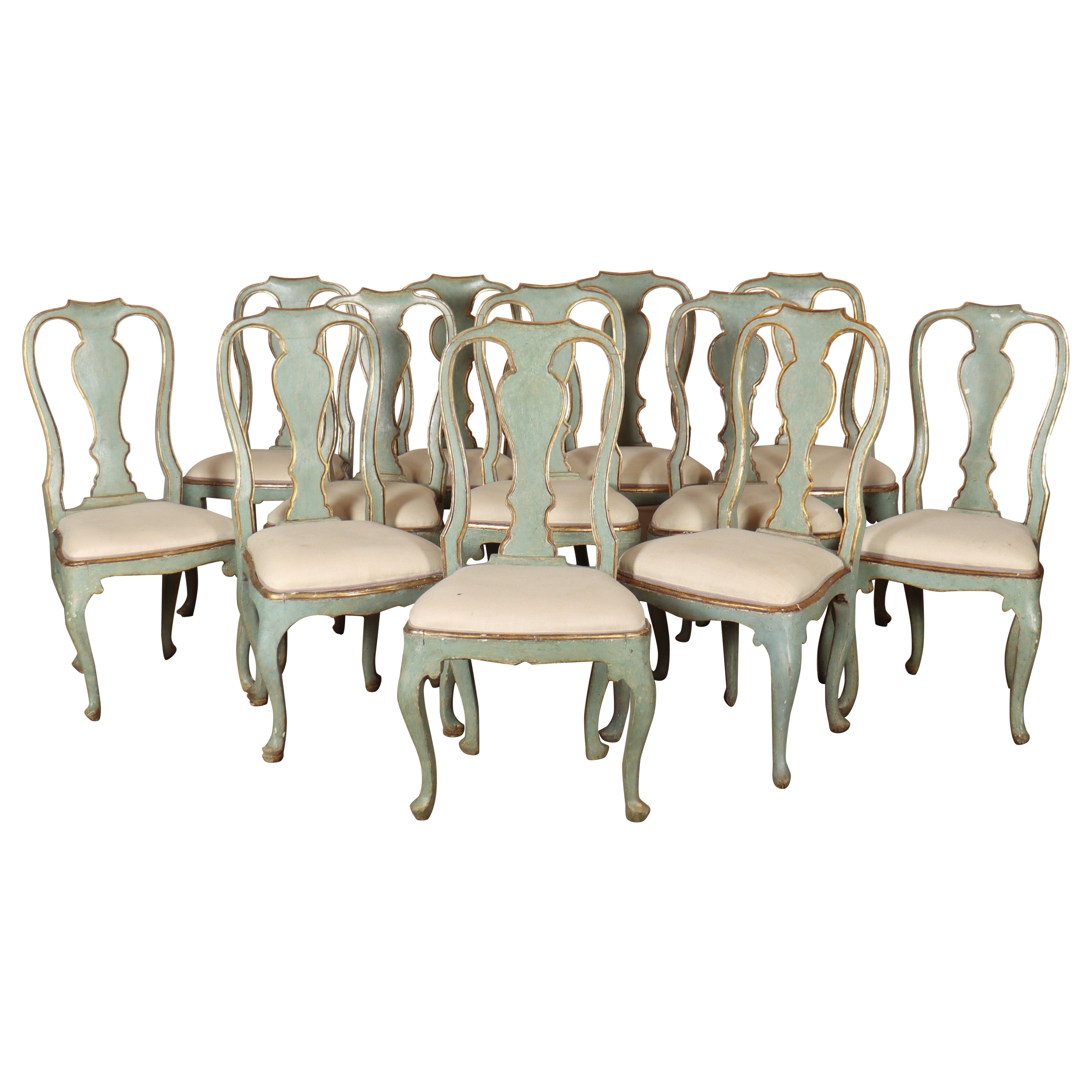 Set of 12 18th Century Italian Dining Chairs