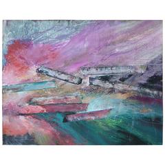 Large Abstract on Canvas by Joan Giordana "Abstract Composition" 10