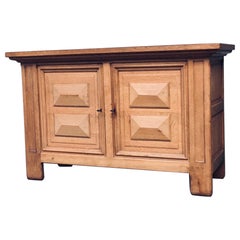 Armoire à 2 portes en Oak, design Handcraft brutaliste, Belgique, années 1950