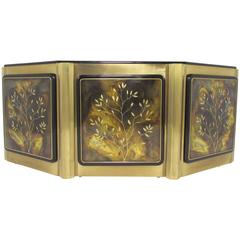 Acid Etched Brass Tree of Life Credenza by Bernhard Rohne for Mastercraft