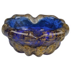 Cenicero de cristal de Murano con motas de oro de 24 quilates