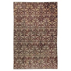 Contemporary Floral Design Handmade Wool Rug by Doris Leslie Blau
