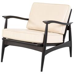 Mid-Century Modern Leather Lounge Chair by Associated Factories, Chicago