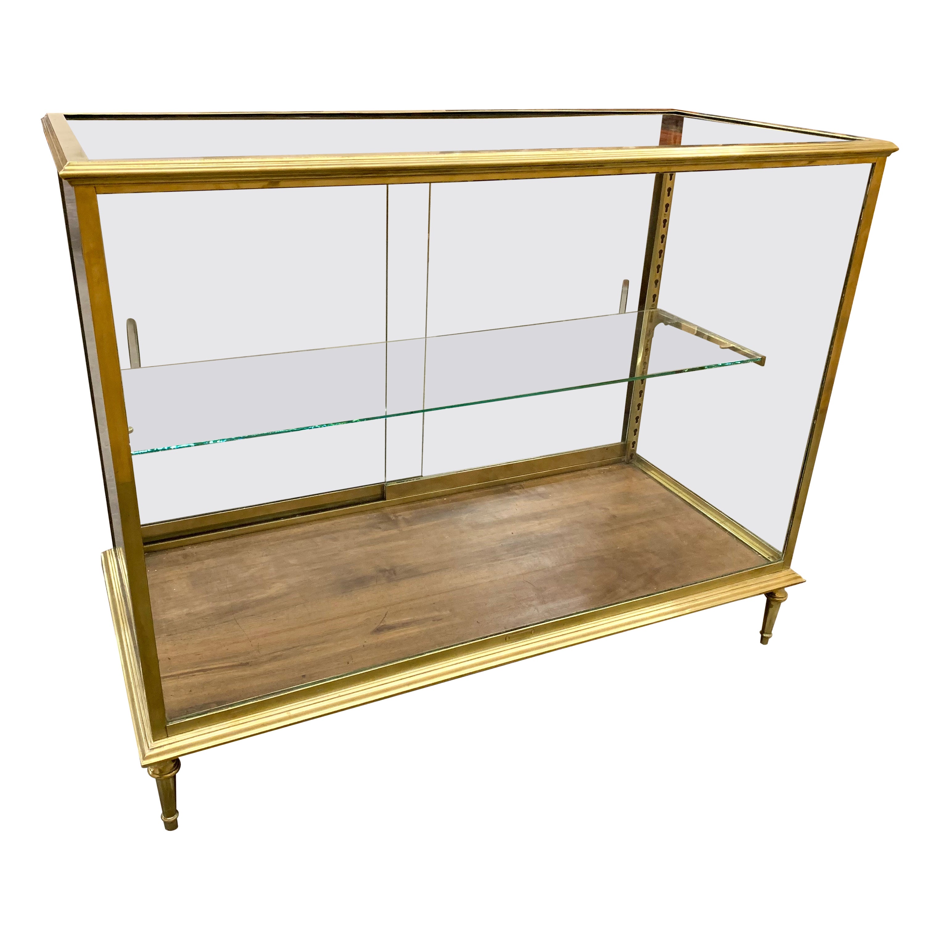 19th Century Brass Glass Counter