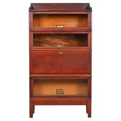 Globe Wernicke Arts & Crafts Mahogany Barrister Bookcase With Drop Front Desk